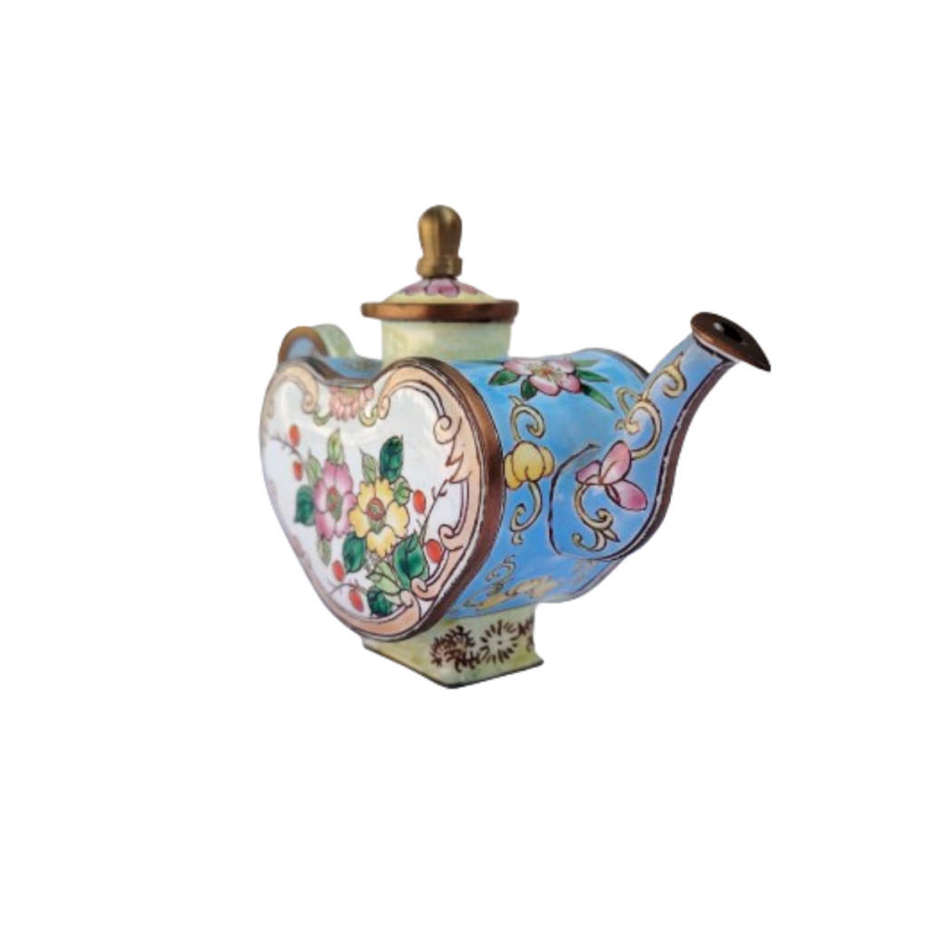 Miniature Hand Painted Heart Trade Aid UK Enamel Teapot