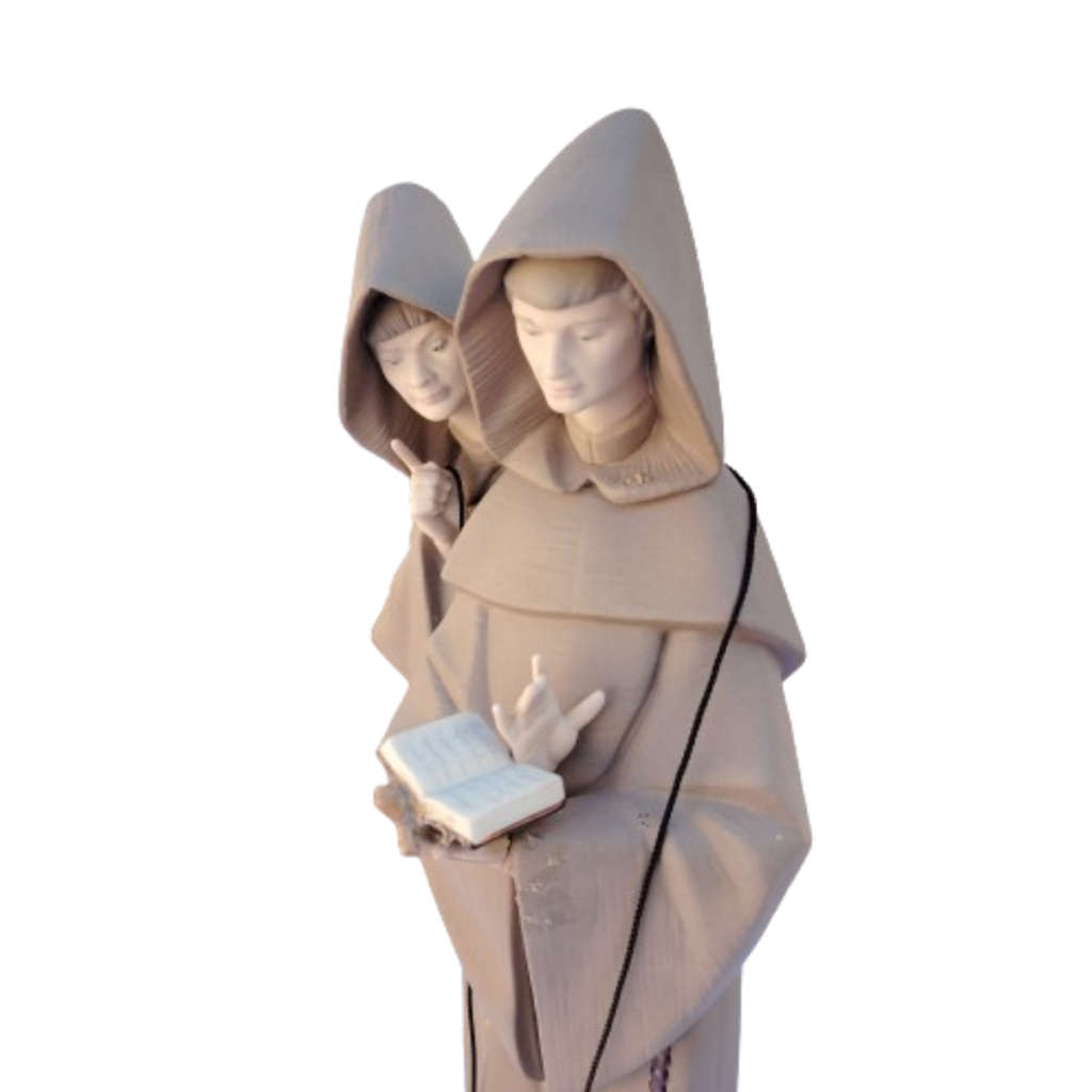 Lladro Monks at Prayer statue religious figure part of the Franciscan Monk