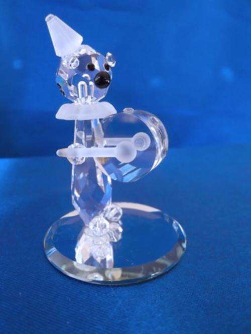 Stunning Cut Glass Austrian Crystal Clown Playing Drum