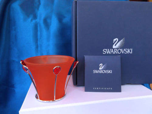 SWAROVSKI CRYSTAL JEWELS RED TEA LIGHT  RETIRED