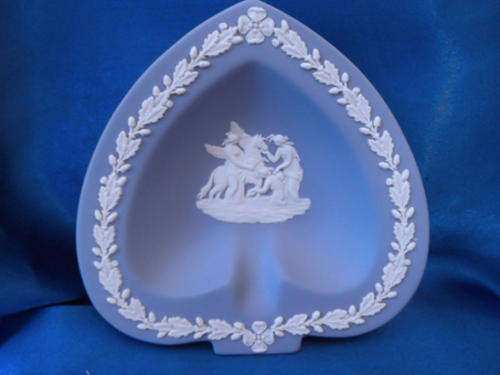 Vintage Wedgewood Jasper Blue Spade Dish