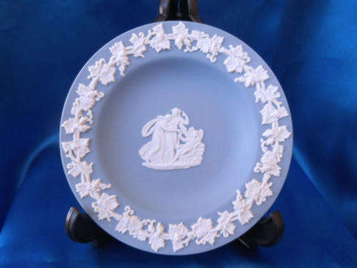 Vintage Wedgewood Jasper Blue Round Dish