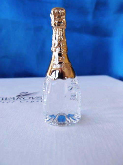 GENUINE Swarovski Memories Gold Sparkling Wine / Champagne Bottle