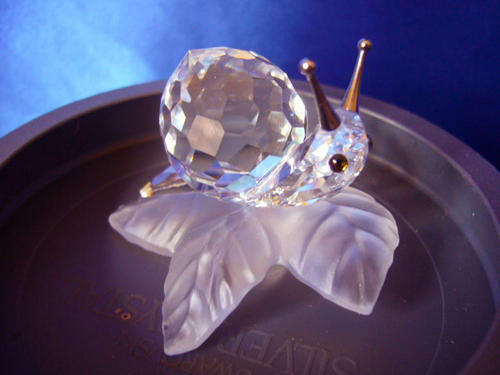 GENUINE SWAROVSKI  Snail on Vine Leaf - Retired
