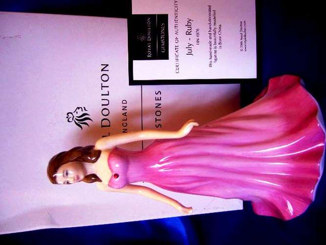 **** Royal Doulton Lady from the  Gemstone  Collection " Ruby" July ****