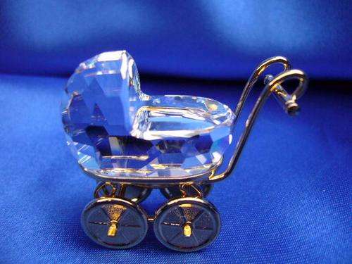 GENUINE Swarovski Silver Crystal Pram