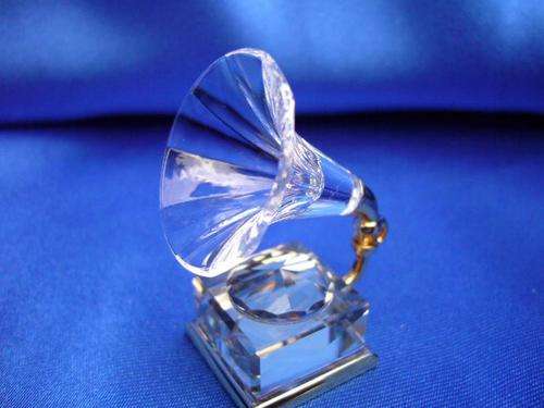 GENUINE Swarovski Silver Crystal Gramaphone