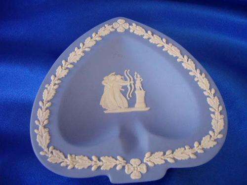 ****** Wedgewood Blue Jasperwear  - Heart shape Dish******