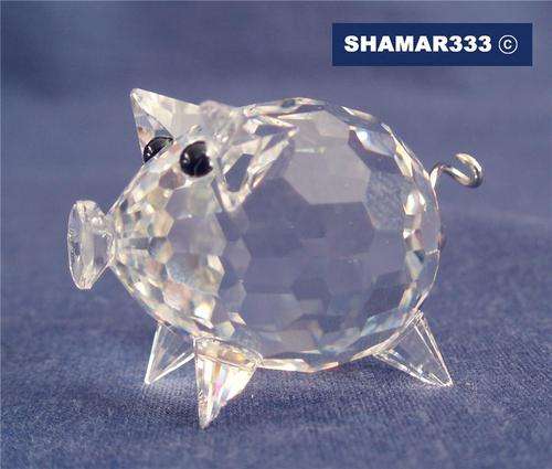 SWAROVSKI SILVER CRYSTAL ANIMAL MINI PIG BOXED