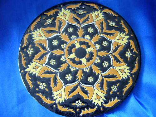 Vintage  Hand make Large Ceramic Coaster  by Nassos Keramik Polish?