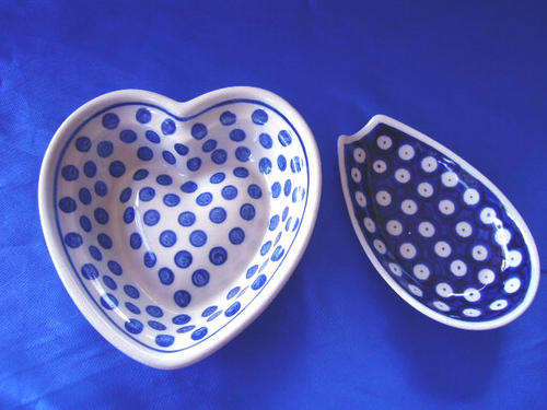 Vintage  Polish Pottery Spoon Rest and Bowl