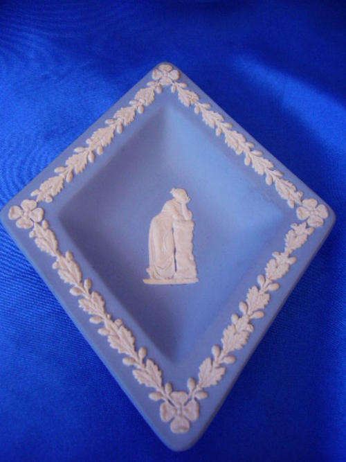 Vintage Wedgewood Jasper Blue Diamond Dish