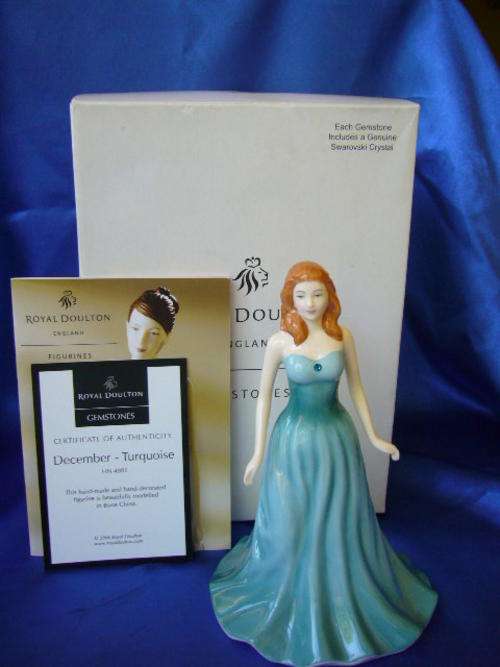 Royal Doulton Lady from the  Gemstone  Collection " Turquoise December