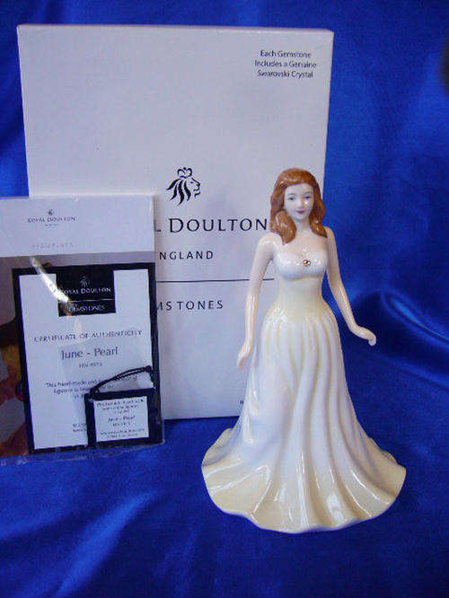 **** Royal Doulton Lady from the  Gemstone  Collection " Pearl " June ****
