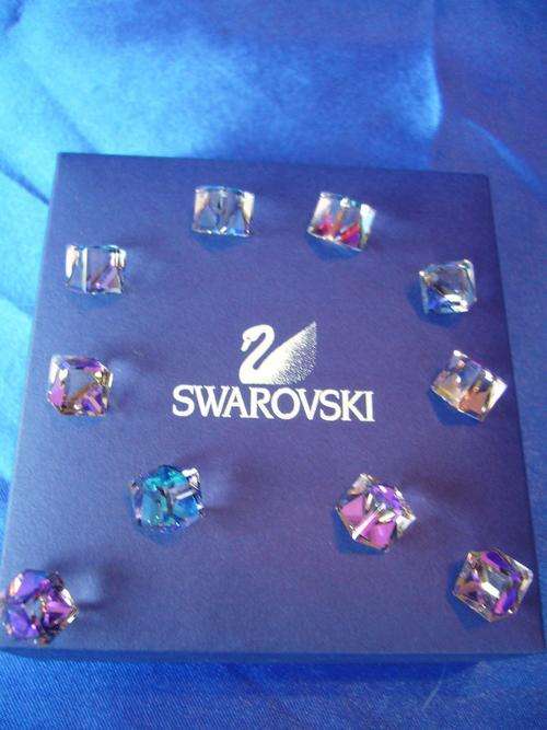 SWAROVSKI SILVER CRYSTAL CUBES STUNNING