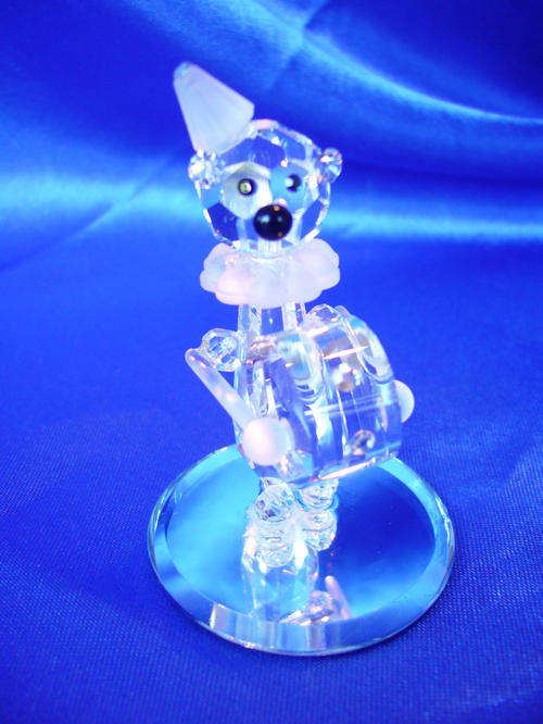 Stunning Cut Glass Crystal  Clown playing the Drum 2