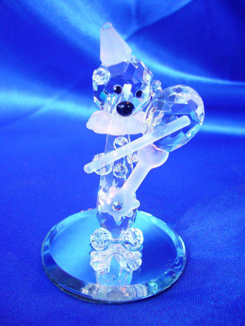 Stunning Cut Glass Crystal  Clown playing the Violin