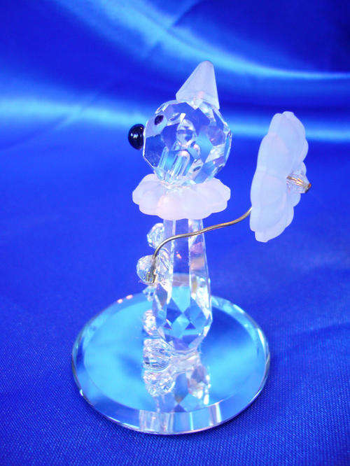 Stunning Cut Glass Crystal  Clown with an Umbrella