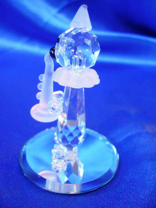 Stunning Cut Glass Crystal  Clown playing the Saxophone