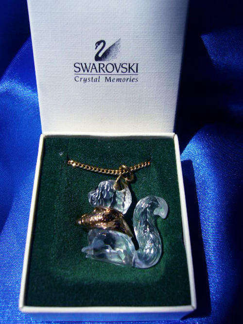 Stunning Swarovski Crystal Squirrel Necklace