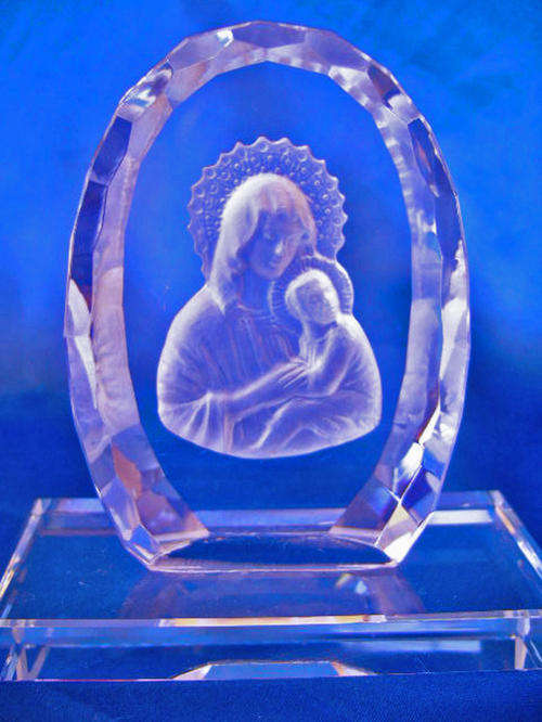 Stunning Balmoral Crystal Cut Glass Mary and Jesus