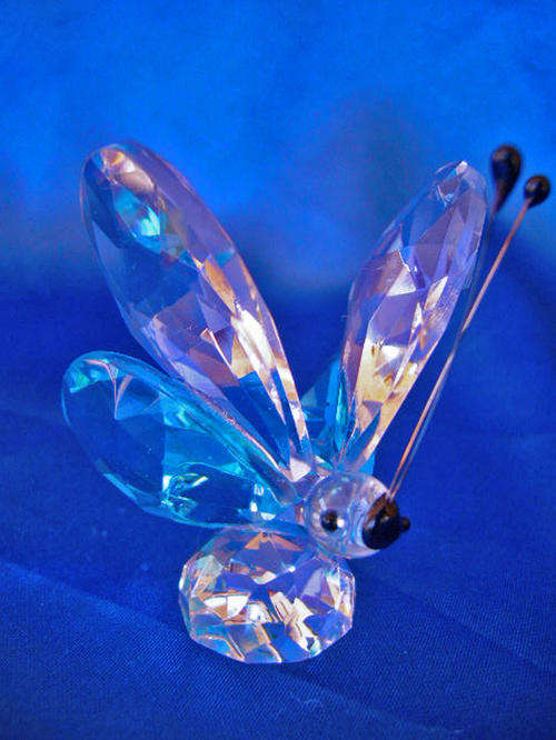 Stunning Balmoral Crystal Cut Glass Blue Butterfly