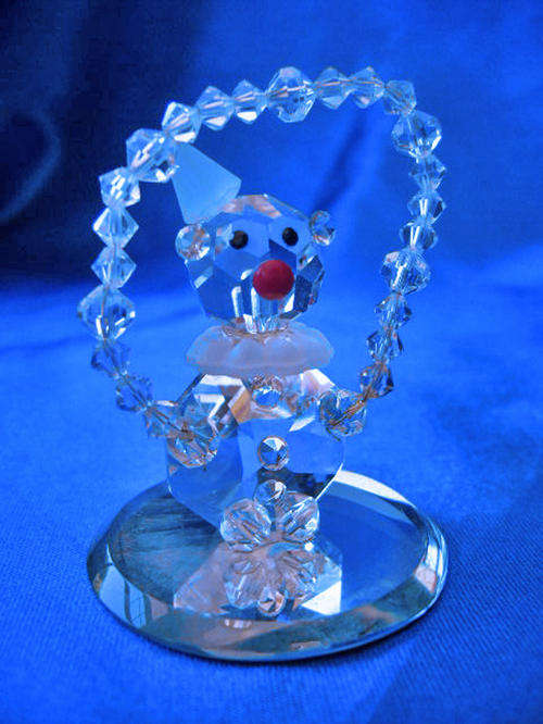 Stunning Cut Glass Austrian Crystal  Skipping Clown