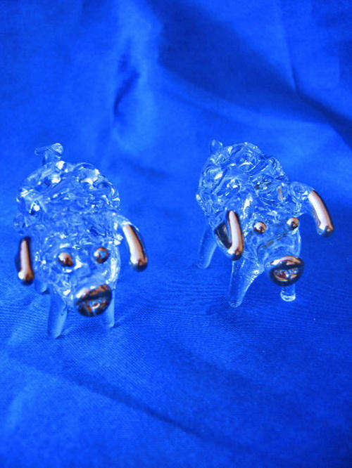 Stunning Cut Glass Pigs
