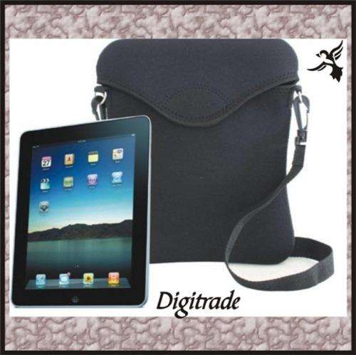 iPAD CASE - Black Neoprene protective case - Shoulder Strap - ** Bid Now!! **