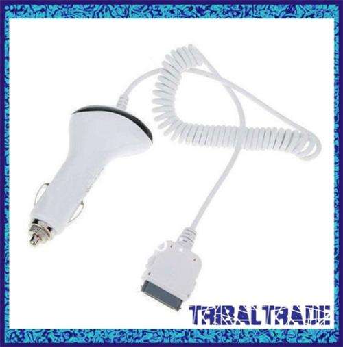 iPHONE 3/3GS/4/4S CAR CHARGER - Travel Accessory - Plugs into your cigarette lighter adapter.