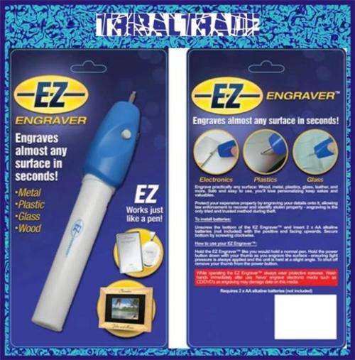 EZ ENGRAVER - Works just like a pen! - Engraves Metal, Plastic, Glass and Wood! PERSONALIZE!