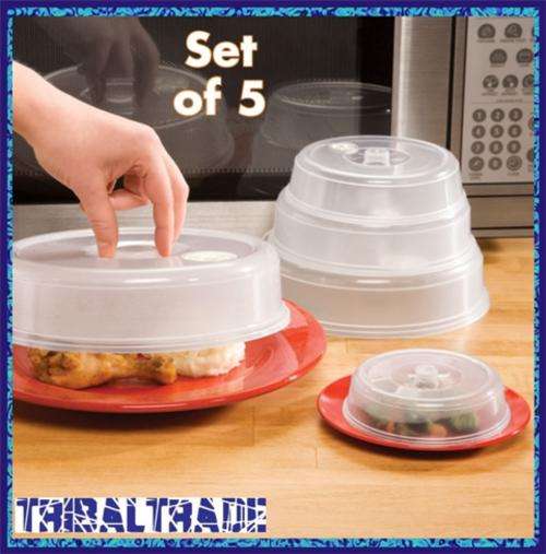 VENTILATED MICROWAVE COVERS - Set of 5 Different Sizes - Prevent splatter in your microwave!!