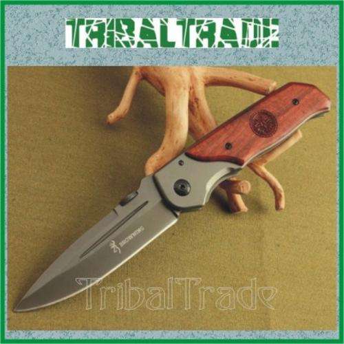 BROWNING DA30 FOLDING KNIFE - Titanium Coated Steel Blade - Rosewood Handle - STUNNING!!