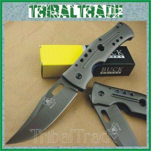 2 to GO!! BUCK DA4 FOLDING KNIFE - Titanium Plated Blade, Aluminium Handle, Belt Clip & Liner Lock!!