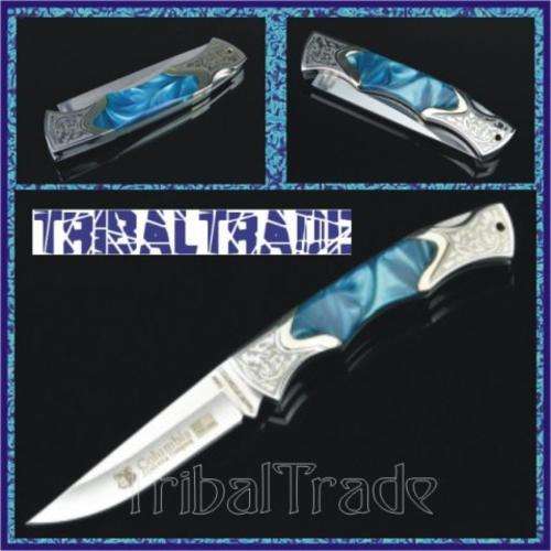 2 to GO!! COLUMBIA G298 DOUBLE WOLF SIDED FOLDING KNIFE - System Tail Lock Type - STUNNING!!