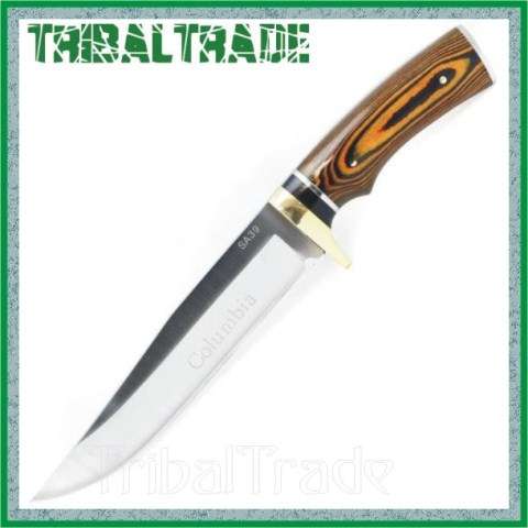2 to GO!! COLUMBIA SA39 FIXED BLADE KNIFE - 300mm Length - Wooden Handle with Fine Grain. HUNTING!!