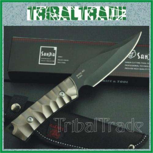 4 To GO!! SANJIA CAVRA CK K-605 TACTICAL STRAIGHT KNIFE - Nylon Pouch - 230mm Length!! SOLID BLADE!!