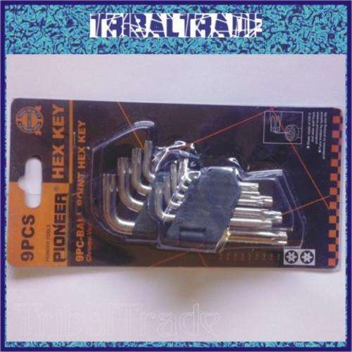 HEX KEY SET - 9 PIECE T-POINT - CHROME VANADIUM - High Quality - 4 Sets to Go!!