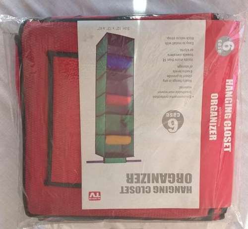 HANGING CLOSET ORGANISER - Neatly hangs in your closet - Adds 6 extra layers storage. ONLY ONE!!