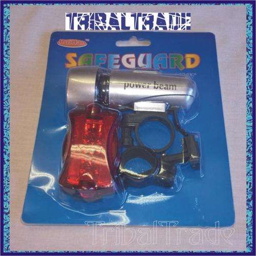 BICYCLE WARNING LIGHT - 5LED POWER BEAM FRONT / FLASHING BRAKE LIGHT - SAFETY FIRST!!