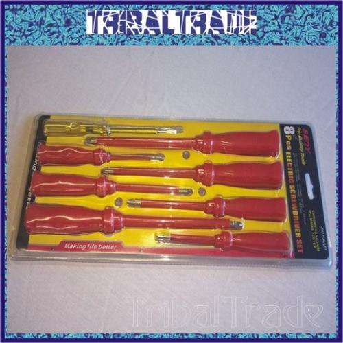 ELECTRIC SCREWDRIVER SET - 8 Piece - Chrome Vanadium - IPC Mains Tester - Top Quality Tools!!