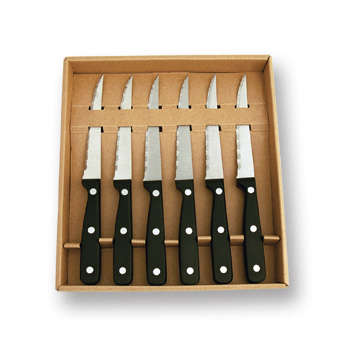 Stainless steel steak knife set - 6 piece