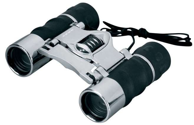 High Quality chromed metal binoculars.