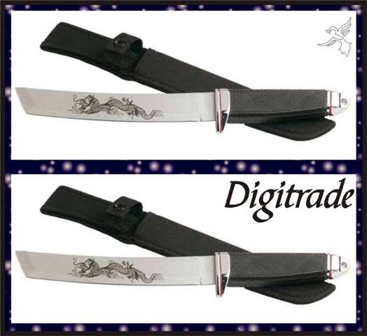 "Dragon" HUNTING PANGA - Stainless Steel Blade - Nylon Sheath included - 36cm Open length - WOW!!!