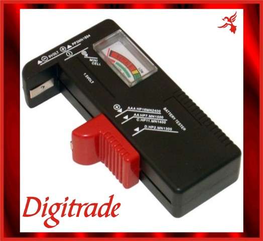 BATTERY TESTER - Save yourself time & money ----> Check that battery quickly! - 1.5V and 9V Tester.