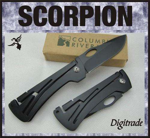 BLACK SCORPION - Columbia River Knife and Tool - USA Saber Super Knife - Stainless Steel.
