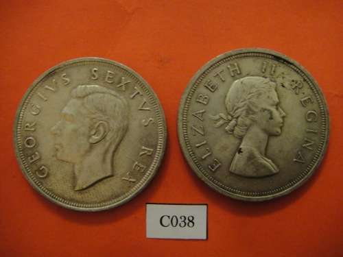 2 x RSA Crowns / 5 Shillings (50% Silver)