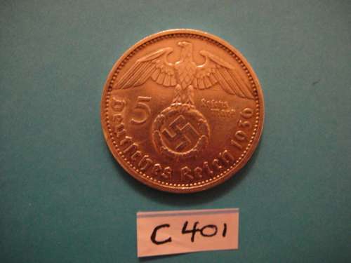 5 Reichsmark  1936 German Silver Coin