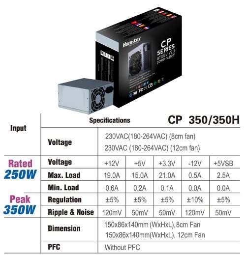 HuntKey CP-350h Power Supply 350W