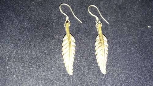 Silver feather earrings